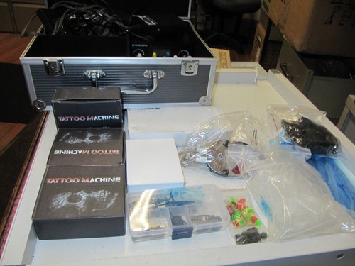 Tattoo machine set with 3 - tattoo, up